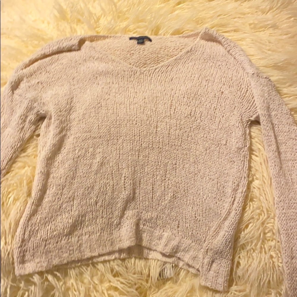 white knit american eagle sweater